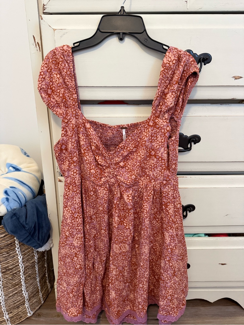 Free people Pink Floral Babydoll Dress